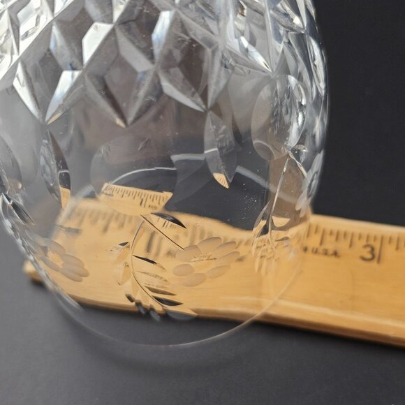 2) Fine Etched Floral Cut Crystal Wine Cocktail Glasses 6 3/4" Yugoslavia 6oz - Picture 11 of 12